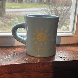 Life Is Good Hello Sunshine Blue Coffee Mug